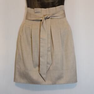 BCBGMaxazria Tan Wool Blend High Waist Pleated Skirt.  Size 4